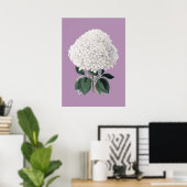 Poster blanc hydrangea lila (Bureau à domicile)