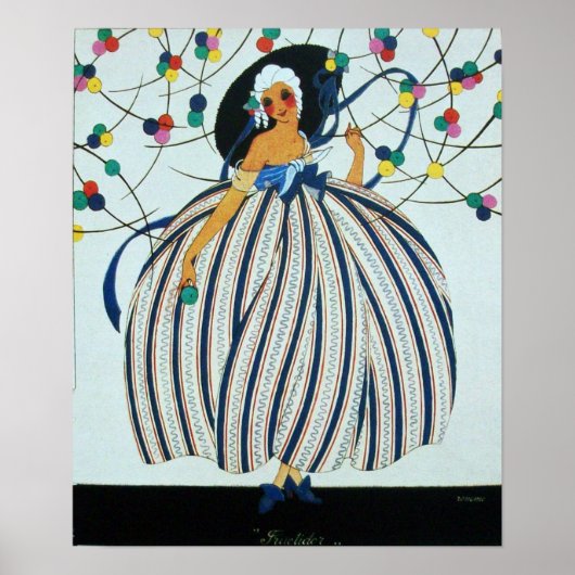 POSTER BLANC JEUNE FILLE BEAUTÉ MODE COSTUME DESIGN (Devant)