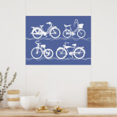 Poster blanc Les Bicyclettes (Cuisine)