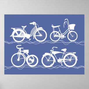 Poster blanc Les Bicyclettes