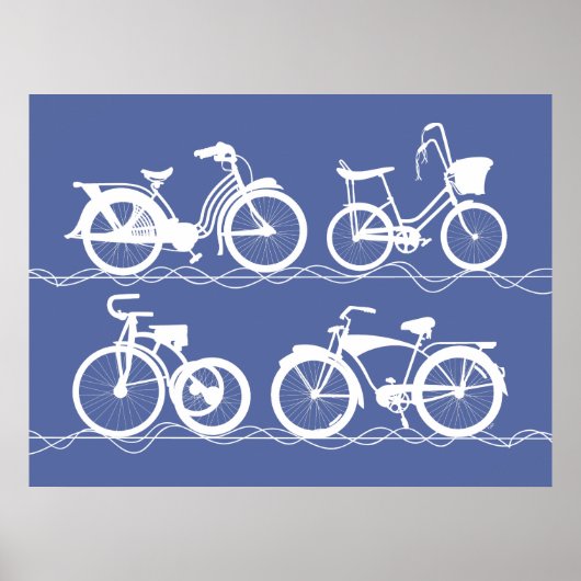 Poster blanc Les Bicyclettes (Devant)