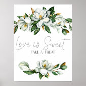 Poster Blanc Magnolia Floral Mariage L'amour est doux Fav (Devant)