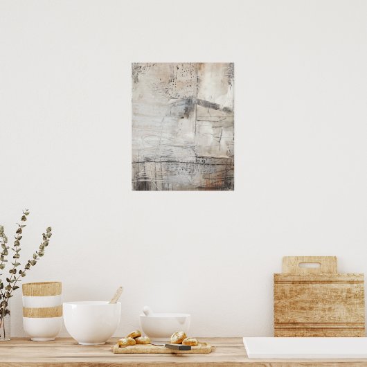 Poster Blanc noir et bronze (Cuisine)