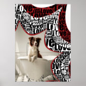 Poster Blanc Noir & Rouge, Entouré D'Amour, Baignade De C (Devant)