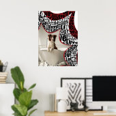 Poster Blanc Noir & Rouge, Entouré D'Amour, Baignade De C (Bureau à domicile)