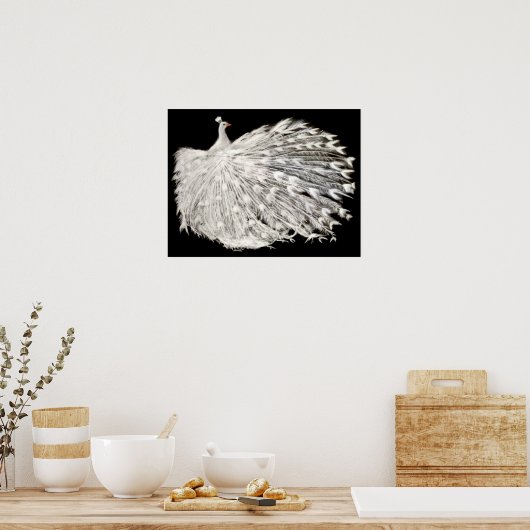 Poster blanc Peacock (Cuisine)