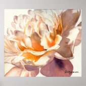 Poster blanc Peony Watercolor Imprimer (Devant)