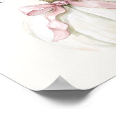 Poster Blanc Petit Citrouille Bow Baby shower Rose Faveur (Coin)