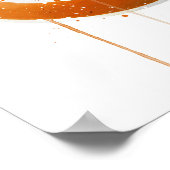 Poster Blanc Plat Orange (Coin)