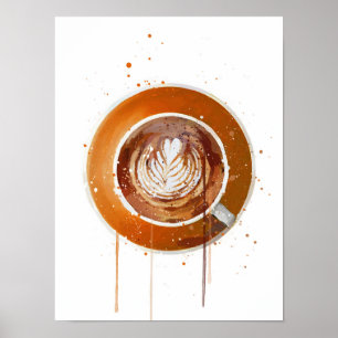 Poster Blanc Plat Orange