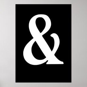 Poster blanc sur l'esperluette noire