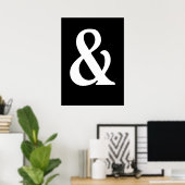 Poster blanc sur l'esperluette noire (Bureau à domicile)