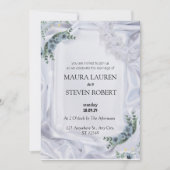 Poster blanc vert moderne Faire-part de mariage (Devant)