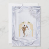 Poster blanc vert moderne Faire-part de mariage (Dos)