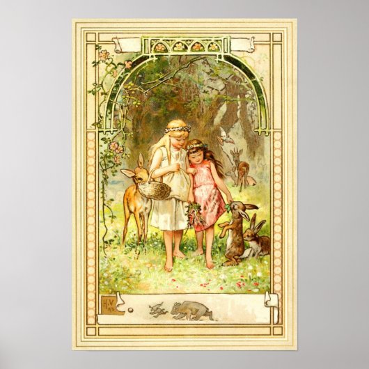 Poster Blanche-neige et Rose-rouge (Devant)