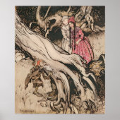 Poster Blanche neige et rouge Rose par Arthur Rackham (Devant)