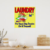 Poster BLANCHISSERIE- Pour Le Même Jour Service Faites-Le (Cuisine)