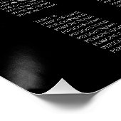 Poster Blancs blancs sur le tableau de sièges Black Flour (Coin)