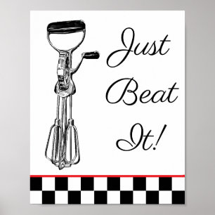 Poster Blancs, Noirs et Rouges Juste Battez-le Signal