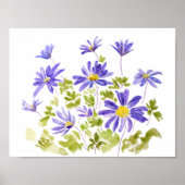 Poster blanda d'anémone violet Aquarelle (Devant)
