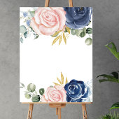 Poster Blank ajouter votre propre bleu marine flush rose