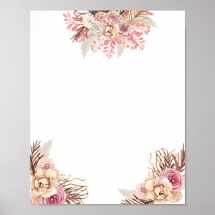 Poster Blank do-it-yourself moderne Boho Dusty Rose Flora
