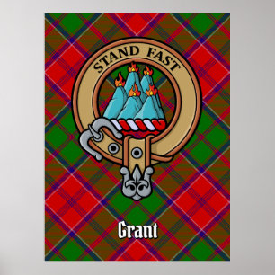 Poster Blason de Clan Grant sur tartan