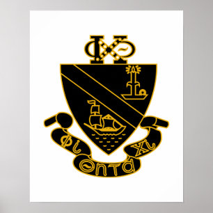 Poster Blason de Phi Chi Theta Or et Noir