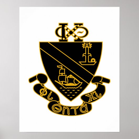 Poster Blason de Phi Chi Theta | Or et Noir (Devant)