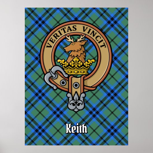 Poster Blason du clan Keith sur tartan (Devant)