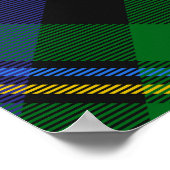 Poster Blason du clan Malcolm sur tartan (Coin)