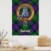 Poster Blason du clan Malcolm sur tartan (Cuisine)