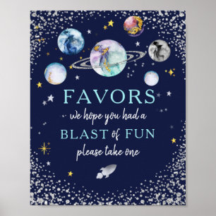 Poster Blast Of Fun Space Galaxy Favore Anniversaire Post