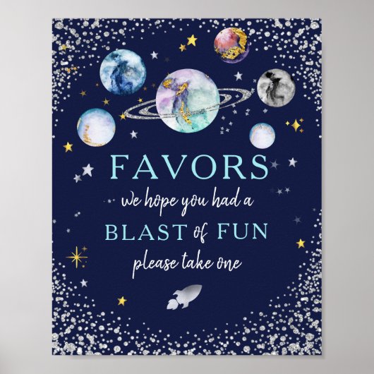 Poster Blast Of Fun Space Galaxy Favore Anniversaire Post (Devant)