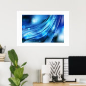 Poster-blauw Abstract Poster (Thuiskantoor)