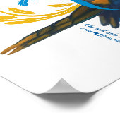 Poster Blauw en gouden Macaw (Hoek)