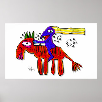 poster " blauwe amazone "