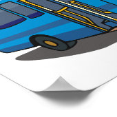 Poster blauwe bus (Hoek)
