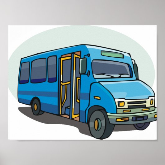 Poster blauwe bus (Voorkant)