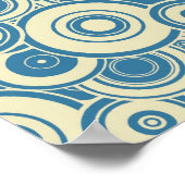 Poster Blauwe en gele cirkels (Hoek)