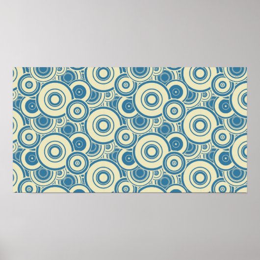 Poster Blauwe en gele cirkels (Voorkant)