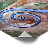 Poster blauwe gelijnde huid (Hoek)