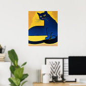 Poster blauwe kat (Thuiskantoor)