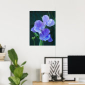 Poster Blauwe peuzenbloemen (Thuiskantoor)