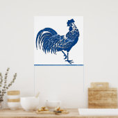 Poster Blauwe Rooster (Keuken)
