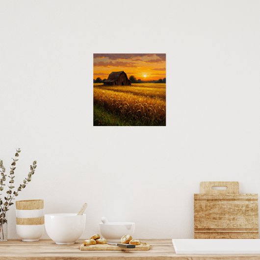 Poster Blé d'or - Ferme rustique (Cuisine)