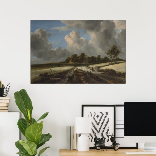 Poster Blé Fields par Jacob van Ruisdael Art Imprimer (Bureau à domicile)