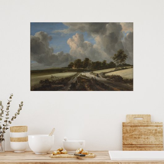 Poster Blé Fields par Jacob van Ruisdael Art Imprimer (Cuisine)