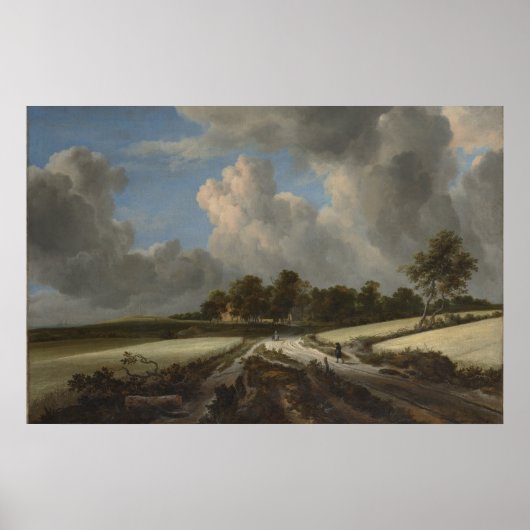Poster Blé Fields par Jacob van Ruisdael Art Imprimer (Devant)