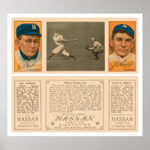 Poster Blé Strikes Out Dodgers Baseball 1912